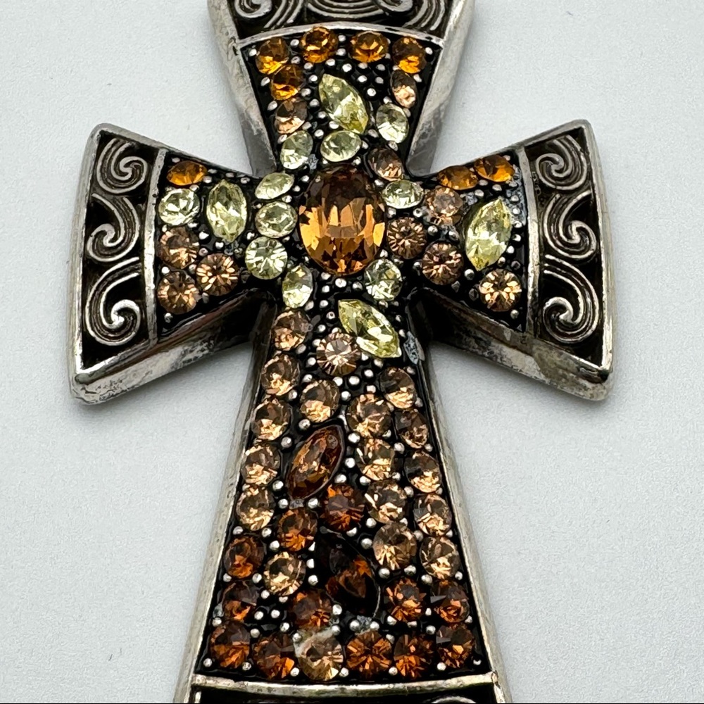 Brighton Crystal Voyage Topaz Cross Pendant